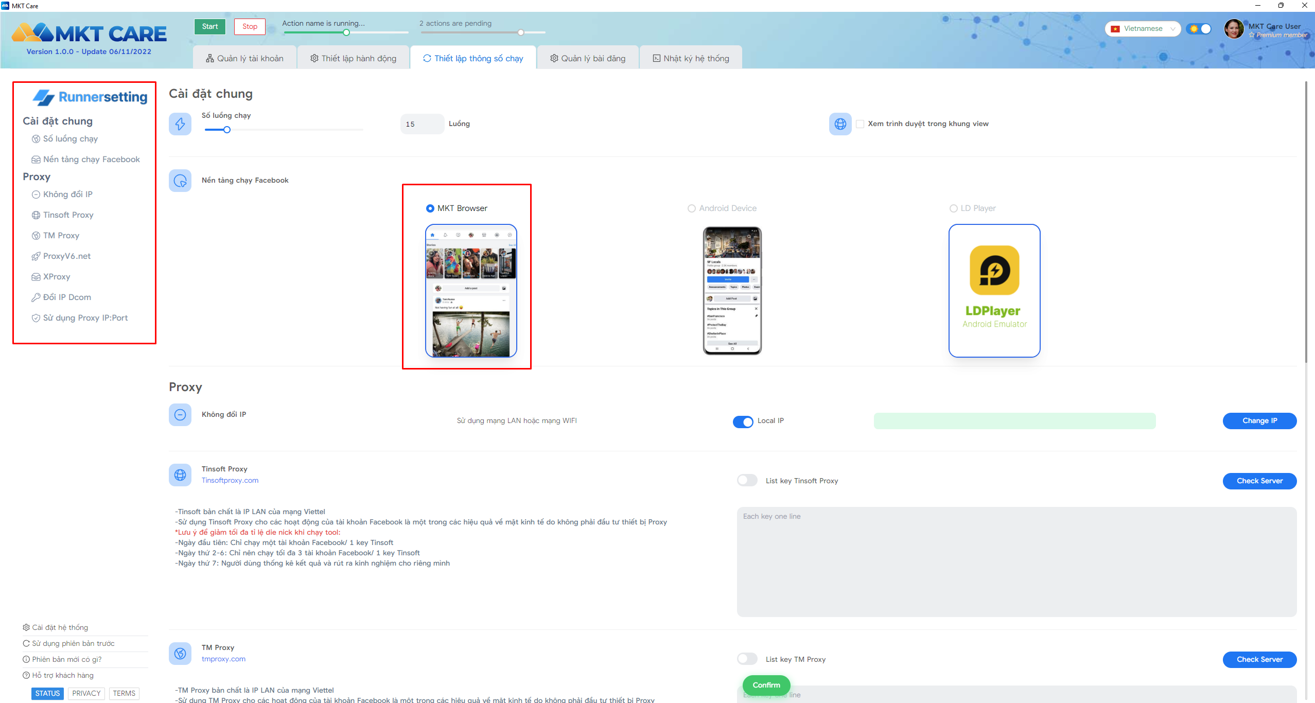 Nền tảng Browser và Proxy đa dạng