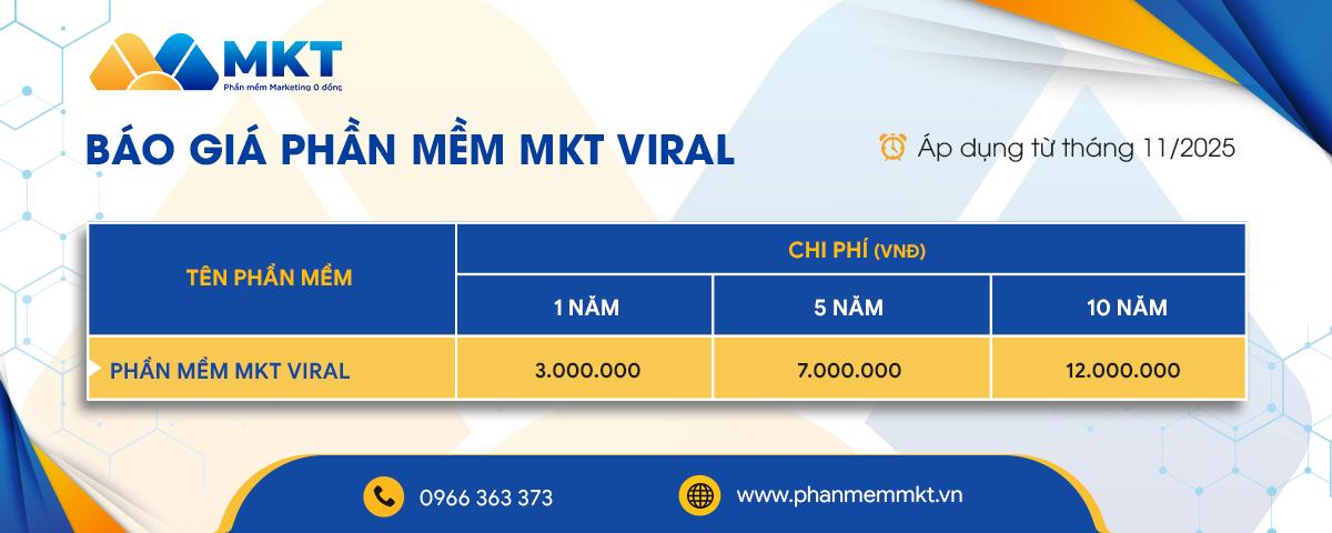 Báo giá phần mềm MKT Viral Báo giá phần mềm MKT Viral