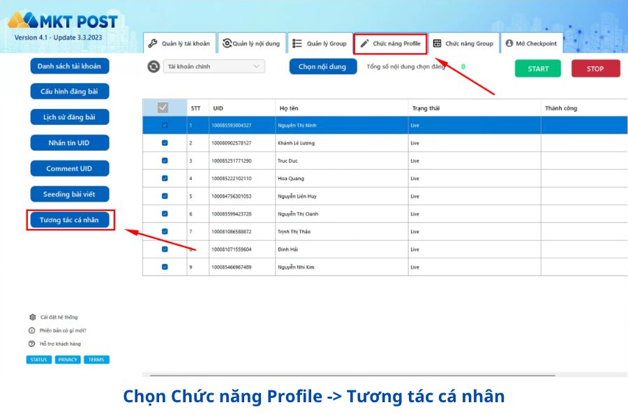 Cách sử dụng phần mềm auto like Facebook miễn phí MKT Post