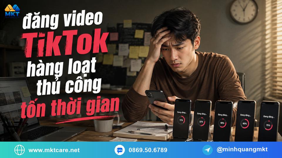 đăng video TikTok hàng loạt thủ công tốn thời gian đăng video TikTok hàng loạt thủ công tốn thời gian