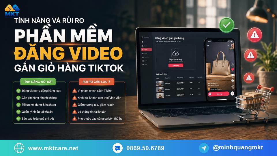 tính năng và rủi ro phần mềm đăng video gắn giỏ hàng TikTok tính năng và rủi ro phần mềm đăng video gắn giỏ hàng TikTok