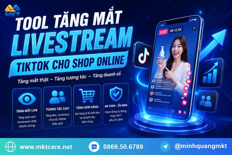 tool tăng mắt livestream TikTok cho shop online